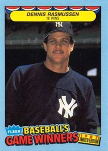 1987 Fleer Game Winners #35 Dennis Rasmussen NM-MT Yankees - Picture 1 of 2