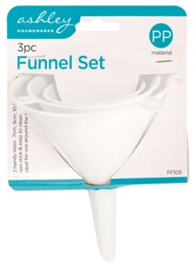 Set of 3 Plastic Funnels Kitchen Garage Car Oil Diy 7cm 9cm 10.5cm - Picture 1 of 1