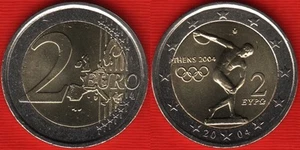 Greece 2 euro 2004 "Olympics in Athens" BiMetallic UNC - Picture 1 of 1