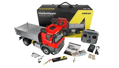 MB AROCS MULDENKIPPER 4X4 "echte" 1:14 RTR 5KG VOLLMETALLMULDE AMEWI 22691 - Bild 1 von 4