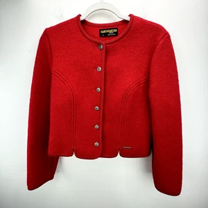 Geiger Tyrol Womens Wool Jacket Cardigan Size 40 Red Made in Austria * - Picture 1 of 10