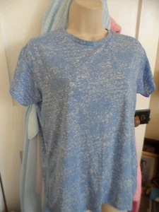 Ladies size 8 Silent Theory Blue White mix Summer T-Shirt Top Short Sleeves - Picture 1 of 5