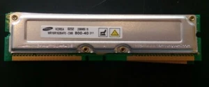 LOT of 3 Samsung 256MB/8 RDRAM RIMM, 800-40, MR16R1628AF0-CM8, non-ECC - Picture 1 of 3