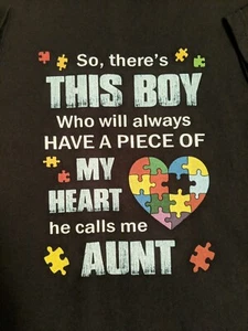Autism Aunt Piece Of My Heart Tshirt Autism Awareness See Description New - Picture 1 of 4