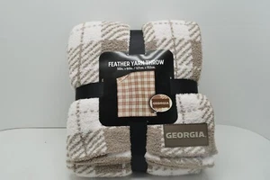 NCAA Georgia Bulldogs Warm Muted Chenille 50 x 60 Throw Blanket - New - Picture 1 of 6