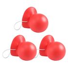 3Pcs Red Clown Nose Honking Squeaking Clown Nose With Elastic Rope For Adul X4t3