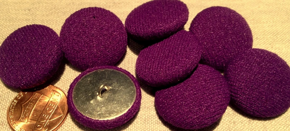 8 Knit Fabric Front Metal Back Shank Buttons Purple 23mm 7/8" # 7896 - Image 1 of 1