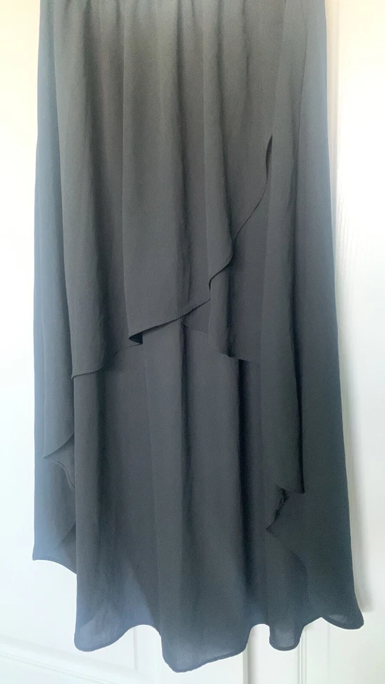 Forever 21 Falda Alta Baja Tulipán Negra Transparente Talla S Foto 1 de 4