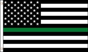 Thin Green Line Flag 3x5 Ft - Honor Game Warden & Border Patrol Support Banner - Picture 1 of 1
