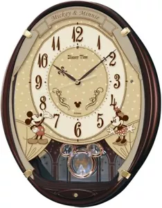seiko clock hanging clock character disney mickey mouse minnie mouse radio wave - Picture 1 of 6