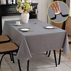  Vinyl Tablecloth with Flannel Rectangle 52" x 70" (4-6 Seats） Sliver Gray