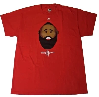 Camiseta roja emoji para hombre Majestic Houston Rockets "James Harden" talla grande buen estado Foto 1 de 4