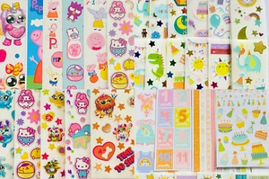 25+ STICKER Lot, GIRL BOY TODDLER THEMED, PEPPA PIG HELLO KITTY RAINBOCORNS KIDS - Picture 1 of 23