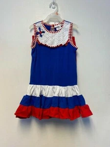 EMILY ROSE FLOWER 2 PIECE GIRLS OUTFIT, RED/WHITE/BLUE *CHECK FOR SIZES - Picture 1 of 3
