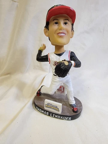 Quad Cities River Bandits THOMAS LINDAUER Signed Bobblehead 2015 Autographed SGA Cover
