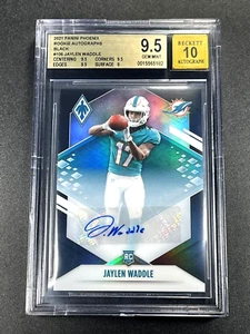 JAYLEN WADDLE 2021 PANINI PHOENIX BLACK REFRACTOR AUTO ROOKIE RC /5 BGS 9.5 10 - Picture 1 of 4