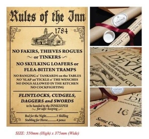 REGLAS DE LA POSADA... Póster de Estilo Vintage en Tubo... Nostalgia Británica... REGALO - Imagen 1 de 1