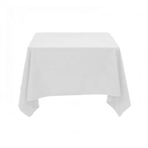 5x White TableCloth Square 137x137cm Fabric Cloth Linen-Look Catering Restaurant - Picture 1 of 1