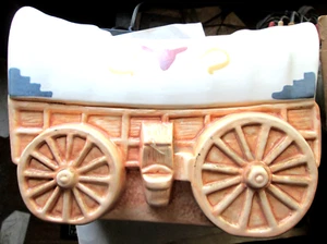 CERAMIC COVERED CHUCK WAGON BY TREASURE CRAFT COOKIE JAR, 11 1/4" X 7 7/8" X 7" - Picture 1 of 10