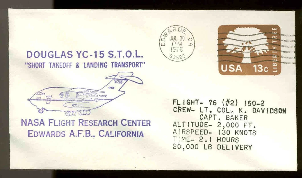 DOUGLAS YC-15 STOL TEST FLIGHT EDWARDS, CA 7/30/76 - Image 1 of 1