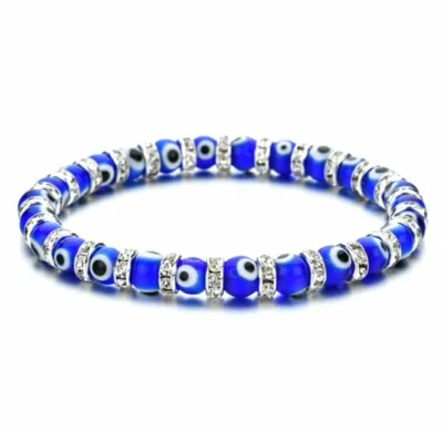 Blaue Armband Nazar Boncuk Auge Perlenoptik Schmuck Armreif  - Bild 1 von 2