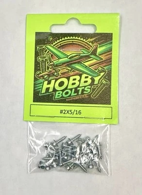 Hobby Bolts #2x5/16” Servo Mounting Screw, QTY:24pcs, RC Micro Fastener - Image 1 of 4