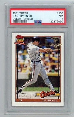 Béisbol Topps 1991 Cal Ripken Jr #150 Desert Shield raro PSA 7 casi como nuevo N1581 Foto 1 de 3