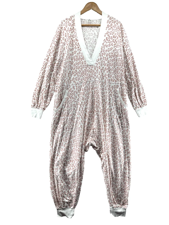 Mono Free People Just Because Talla L Estampado Leopardo Una Pieza Dormir Salón Foto 1 de 4
