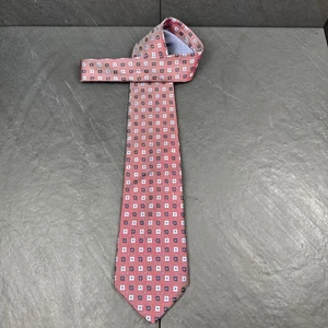 Tommy Hilfiger Red Blue Squares Mens Tie 100% Silk 57 x 4 Necktie - Picture 1 of 12