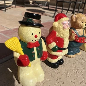 4 mesas Dynagood Santa Blow Mold Pathway Topper 1997 vintage 10 pulgadas - Imagen 1 de 13