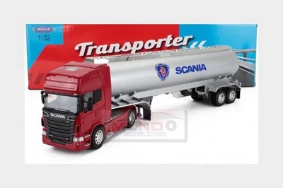1:32 WELLY Scania R730 V8 Tanker Truck 2011 Red Silver WE32672SR Model - Image 1 of 2