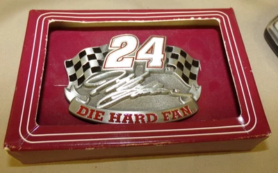 Jeff Gordon Vintage Belt Buckle 1997 Die Hard Fan Motor Sports Nascar Racing - Image 1 of 3