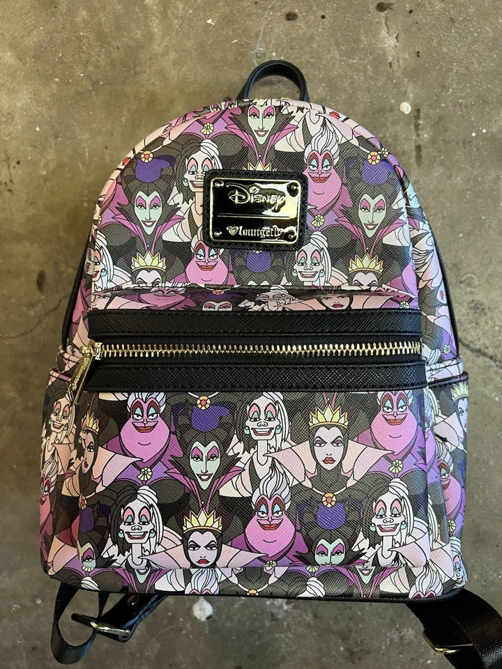 Loungefly Disney Villains Malificent, Ursula, Cruella Mini Backpack Bag - Image 1 of 4