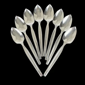 Wm Rogers Co Stainless Grapefruit Spoon Set of 8 USA Silverware Dining Citrus - Picture 1 of 10