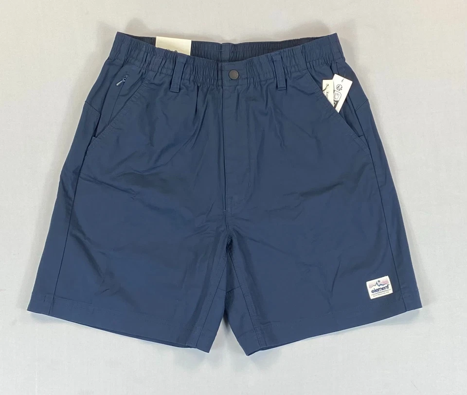 Men's Element RELAXED FIT Navy Elastic Waistband S Quikdry Shorts NEW - Image 1 of 1