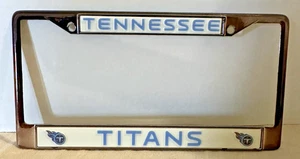 Tennessee Titans marco de matrícula de metal cromado soporte de etiqueta automático con logotipos - Imagen 1 de 4