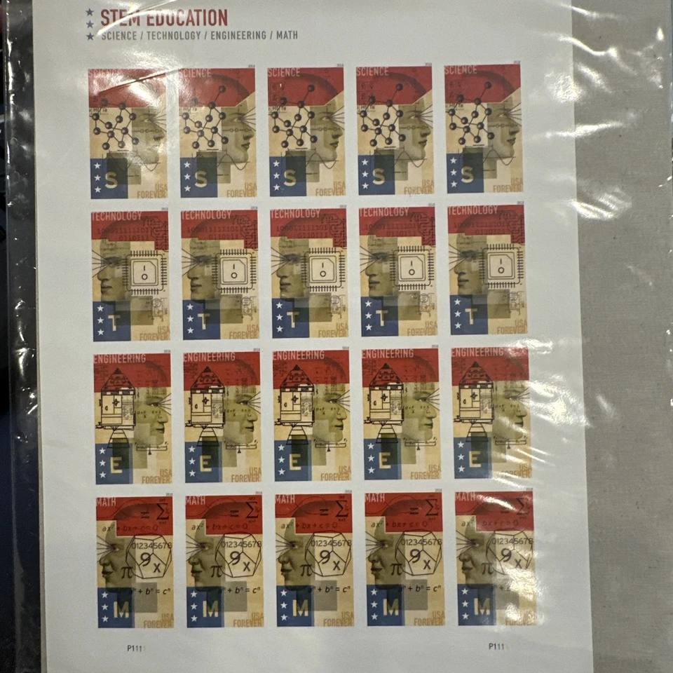 2018 STEM education Pane of 20 Forever Stamps MNH #5276-5279 - Image 1 of 4