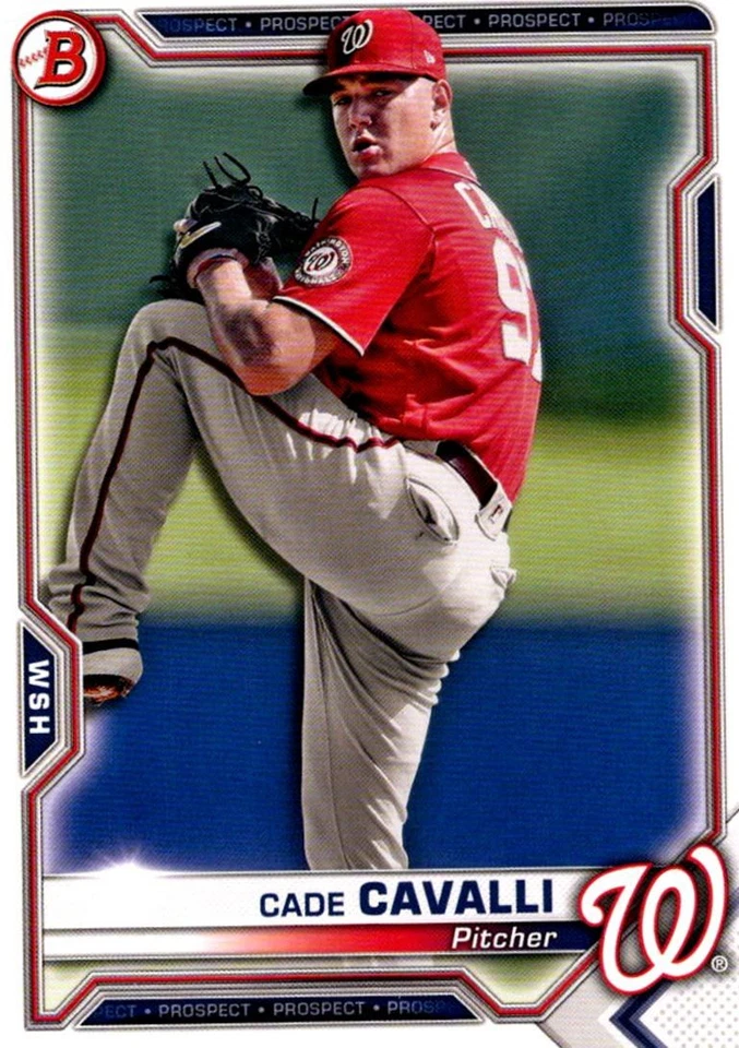 2021 Bowman Prospects Cade Cavalli Washington Nationals #BP-99 - Image 1 of 2