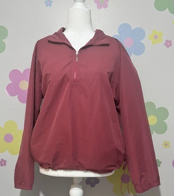 Pullover ligero de golf Izod para mujer rojo/óxido ropa exterior 1/4 bolsillos con cremallera grande Foto 1 de 4