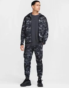 Nike Tech Fleece FULL SET Full-Zip Hoodie Joggers Black Grey Camo Men’s Size XL - Picture 1 of 7