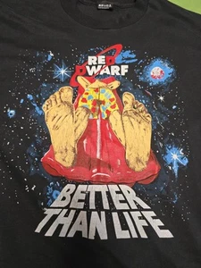 Vintage 90s Red Dwarf Planet Shirt Tv Show Black Single Stitch Size XL - Bild 1 von 13