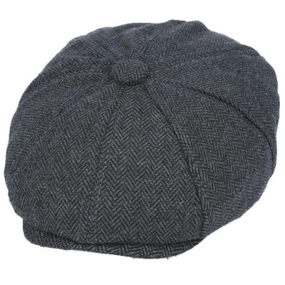 New 8 Panel Newsboy Gatsby Baker Boy Charcoal Flat Cap men women