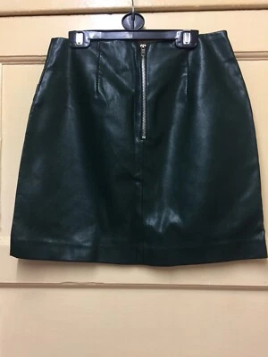 Womens Stunning Brand New Dark Green Leather Look Skirt Size 8 By New Look. - Image 1 of 4