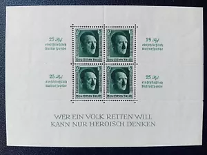 Germany Reich stamp, year 1937, MI Block 9, no postmarks, with gum. - Picture 1 of 2
