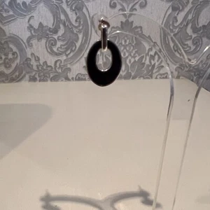 Sterlingsilber Ohrringe durchbohrt wie eine schwarze Onyxfront gebraucht - Bild 1 von 7