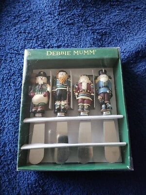 Juego de 4 esparcidores de queso cascanueces Debbie Mumm 2001 Boston Warehouse # 12731 Foto 1 de 3