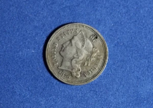 1870- III Three cent nickel -#P29784 - Picture 1 of 2