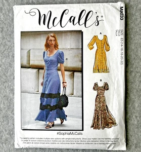 McCall's M8033 Kleid Schnittmuster Knopfmieder, Puffärmel, Gr. 14-22 ungeschnitten - Bild 1 von 5