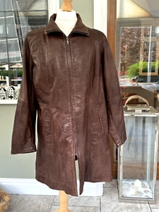 Lakeland ladies brown leather coat - worn twice only - Picture 1 of 7