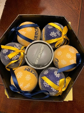 6 LA Chargers Genuine NFL LED Light Up- Ball Ornaments Christmas Bulb Cover